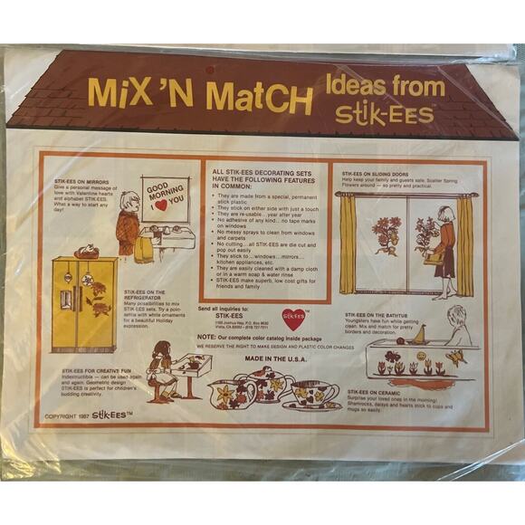 4 BRAND NEW UNOPENED Stik-EES Christmas Wise Men Cornucopia +RARE STORAGE SHEETS - Picture 10 of 11